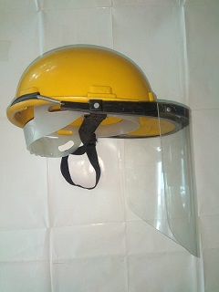 Safety Helmet H.D.P.E Mounted with Faceshield 9 x 12